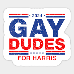 Gay Dudes For Harris Sticker